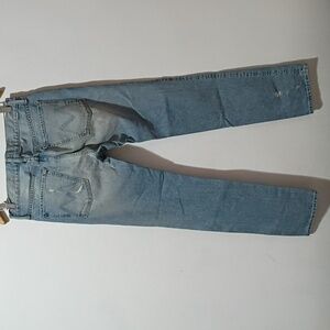 Mother mercy the neat double cuff ankle Light Blue Distressed Jeans Size 31